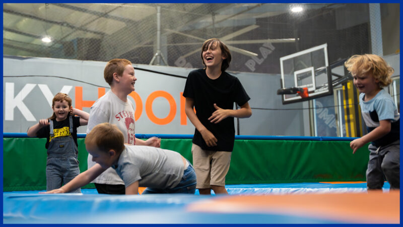 Kids jumping at Sky Zone trampoline park